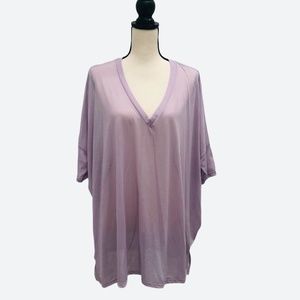 PIPER & SPARROW MAUVE/PINK V NECK OVERSIZED SHIRT